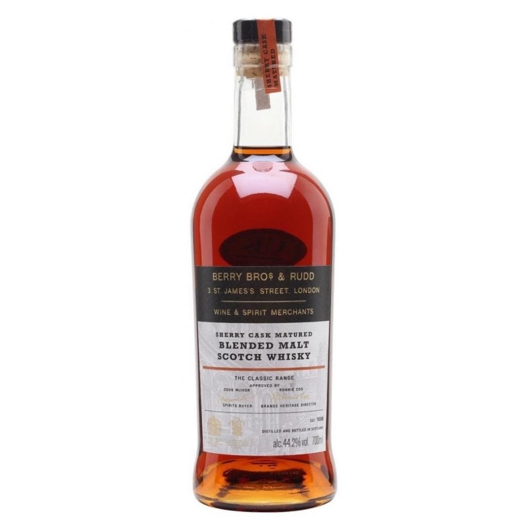PERSONALISED BERRY BROS & RUDD BB & R SHERRY CASK BLENDED MALT SCOTCH WHISKY 44.2% 700ML