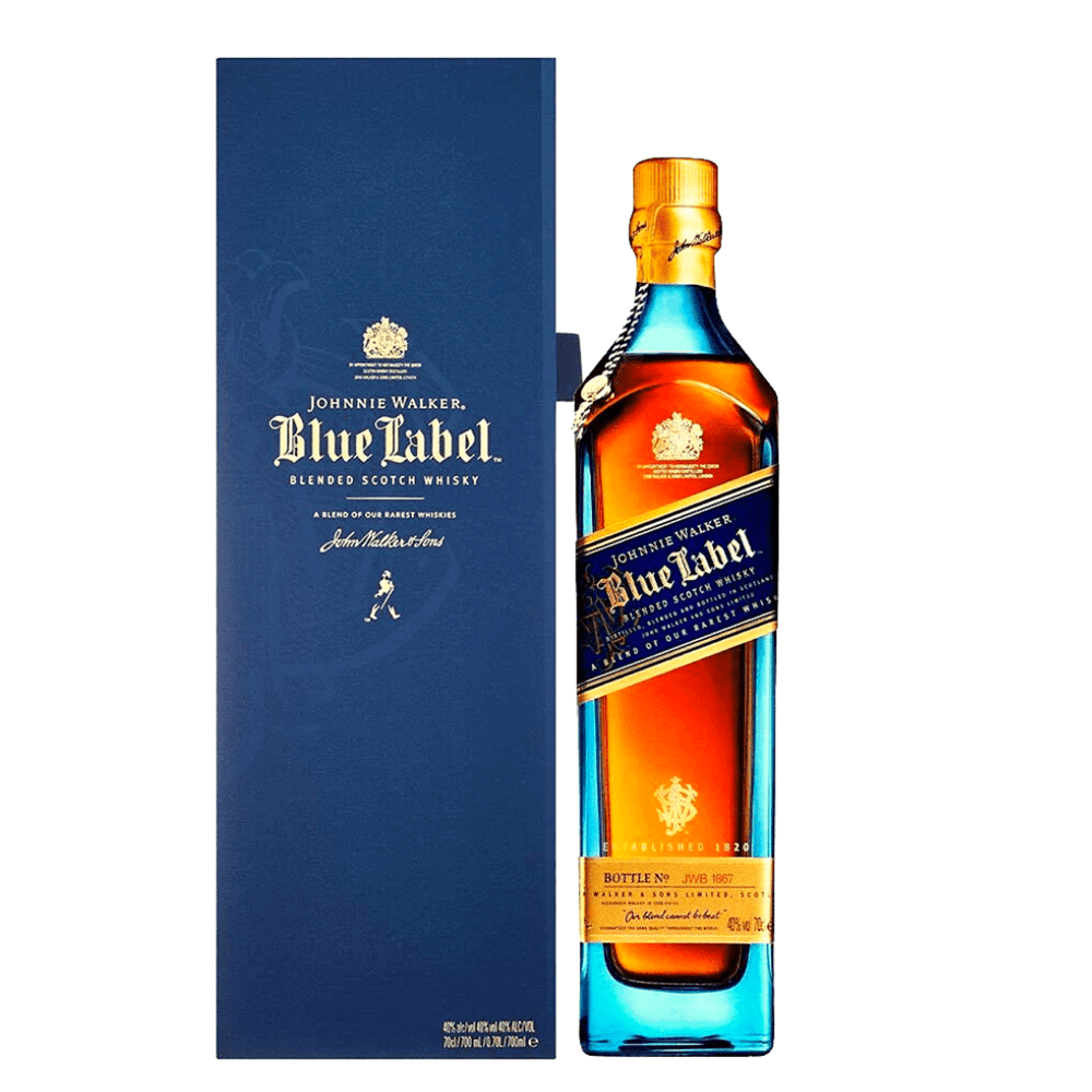 Personalised Johnnie Walker Blue Label Scotch Whiskey 700ml.