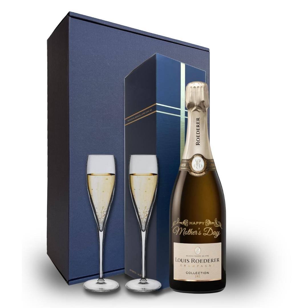 Mother&#39;s Day Louis Roederer Gift Hamper- Includes 2 Champagne Flutes and Gift Boxed