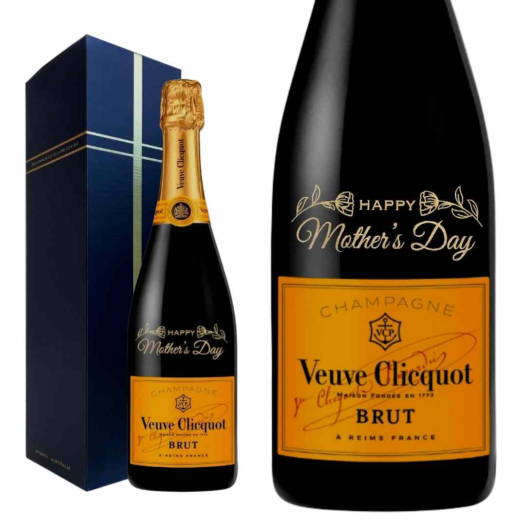 Mother&#39;s Day Veuve Clicquot Gift Hamper- Includes 2 Champagne Flutes and Gift Boxed