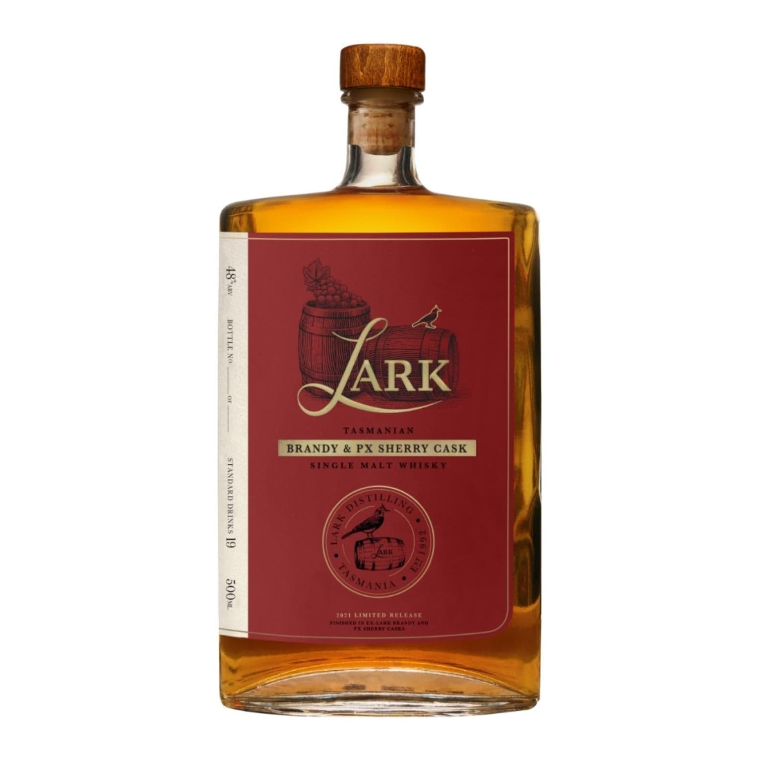 Personalised Lark Distillery Brandy & PX Sherry Release 48% 500ml