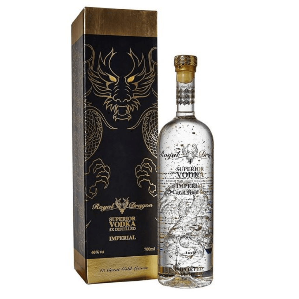 Personalised Royal Dragon Gold Leaf Vodka 700ml
