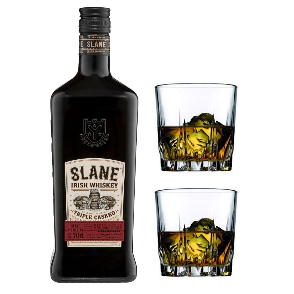 Slane Irish Whiskey 40% 700 ml with 2 Bonus  Karat Whiskey Glasses